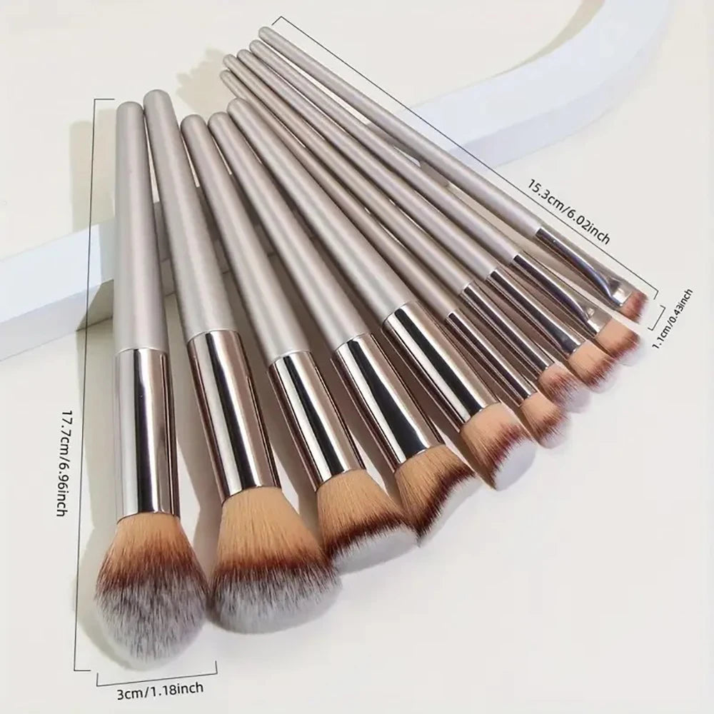 14-Piece Premium Synthetic Makeup Brush Set for Foundation, Powder, Concealers, Eye Shadows, and Blush