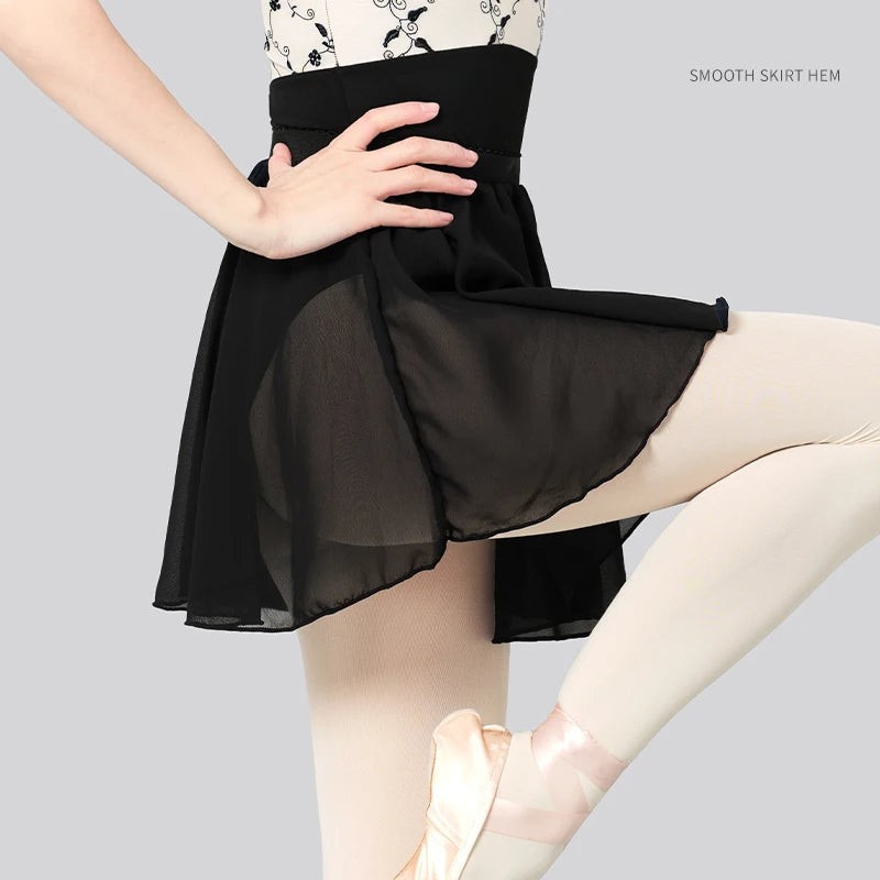 Ballet Skirt for Girls Chiffon Ballet Skirt Women Sheer Dance Skirt Elastic Waist Skirt Kid Pull on Skirt Adult Mini Dance Skirt