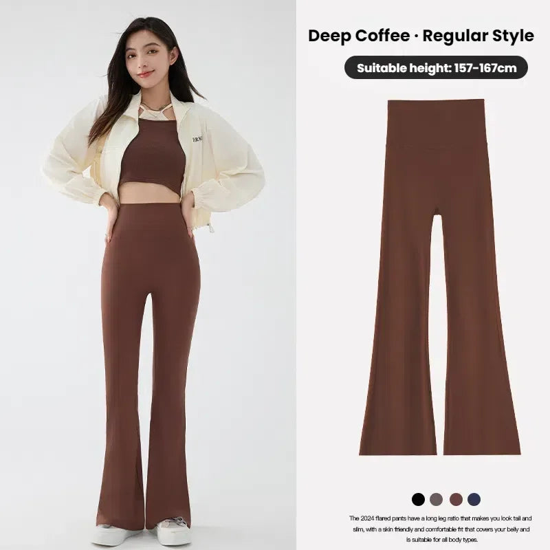 New High Waist Flared Shark Pants for Women Summer Stretchy Bootcut Shark Pants Retro Casual Trousers Streetwear Woman clothes