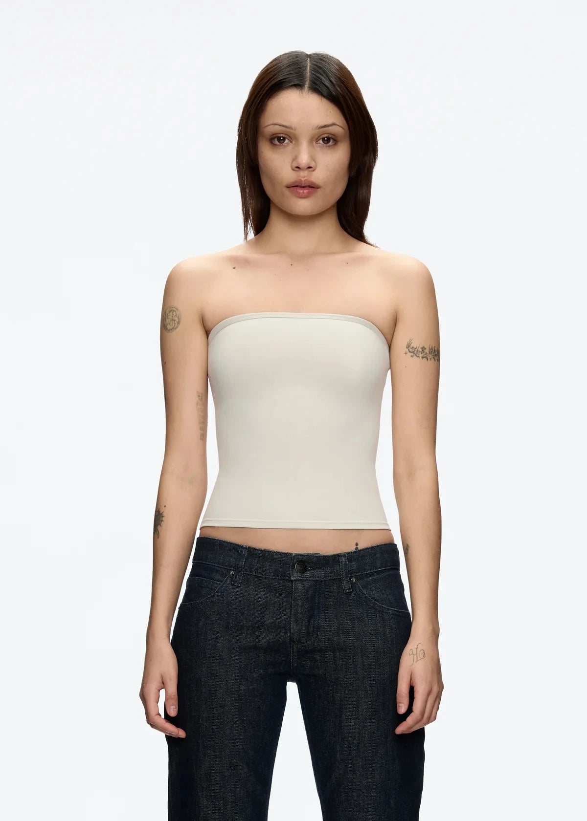 Tank new color soybean color misty blue sleeveless top Kiko's same style minimalist and fitted short top