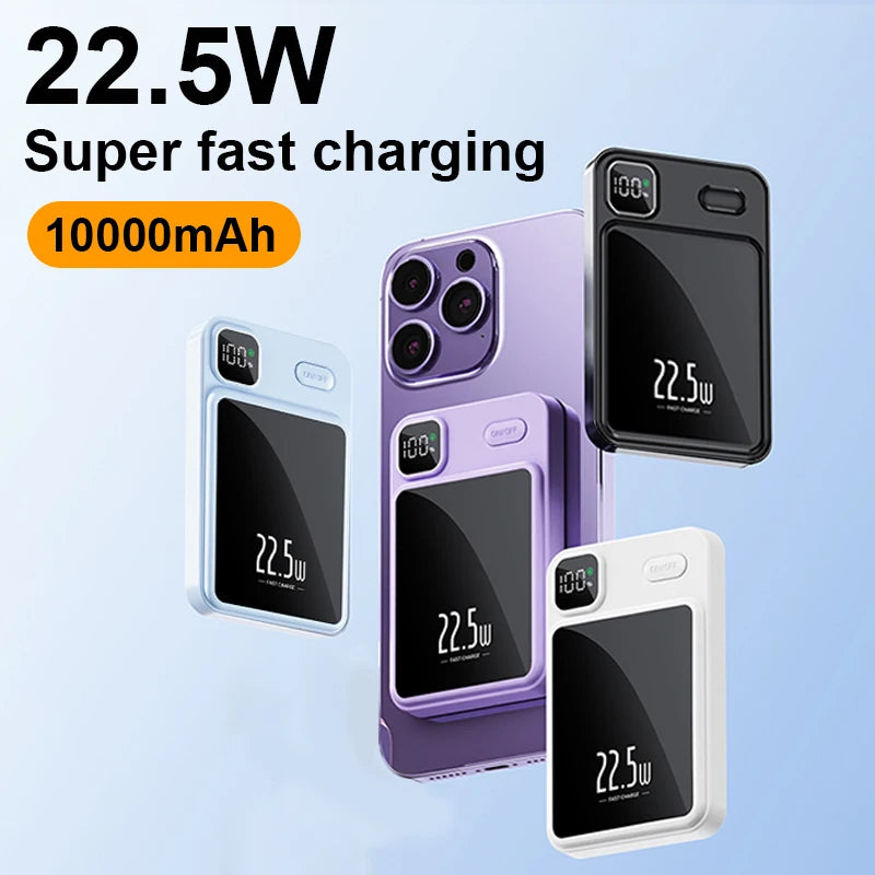 10000mAh Capacity Power Bank Magnetic Wireless 22.5W Ultra Super Fast Charging Magnetic Power Bank For Iphone15 Samsung