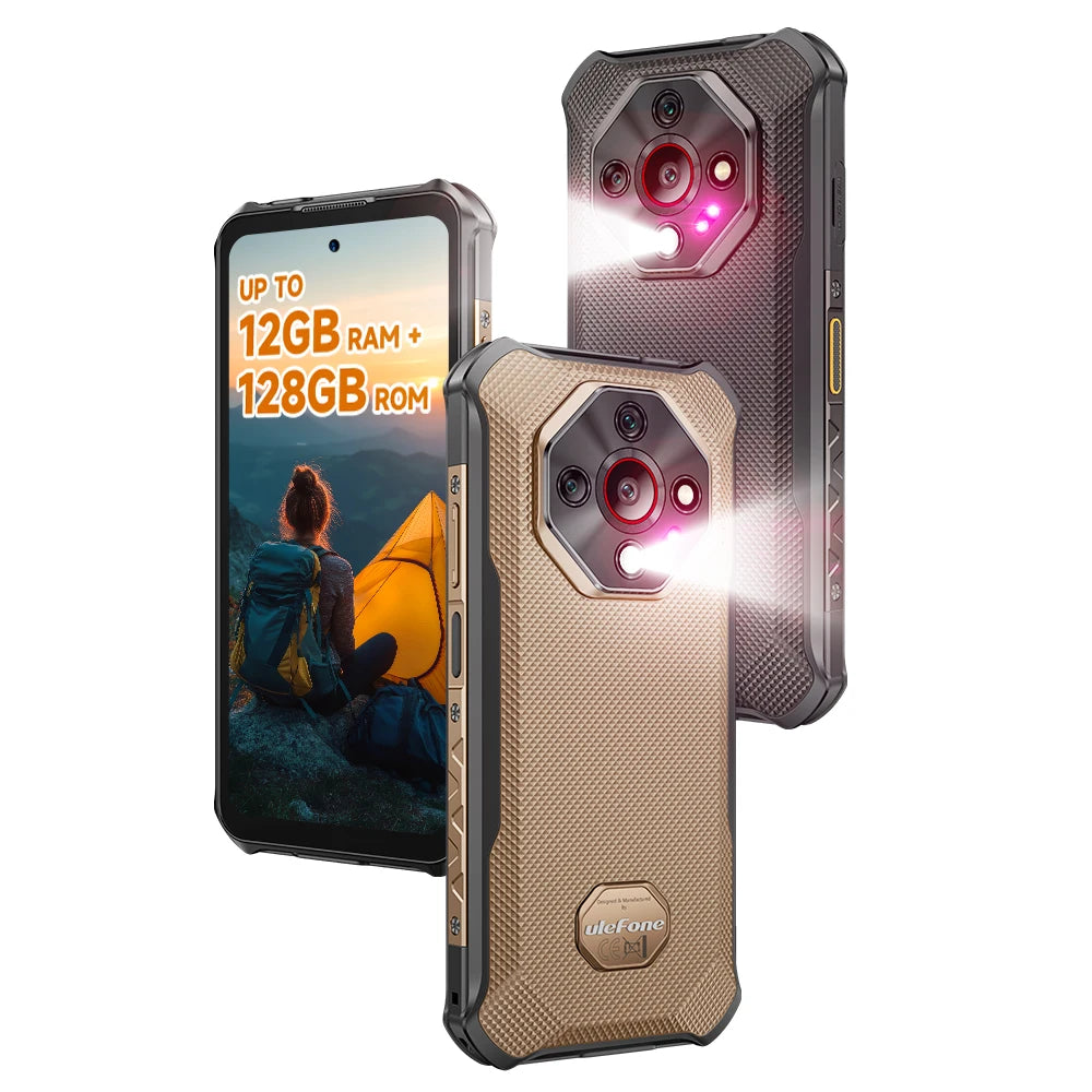 Ulefone Armor X16 Rugged Phone 10360mAh Battery Up to 12GB RAM 128GB ROM 120Hz 6.56" Night Camera NFC 4G Android 15 Smartphone