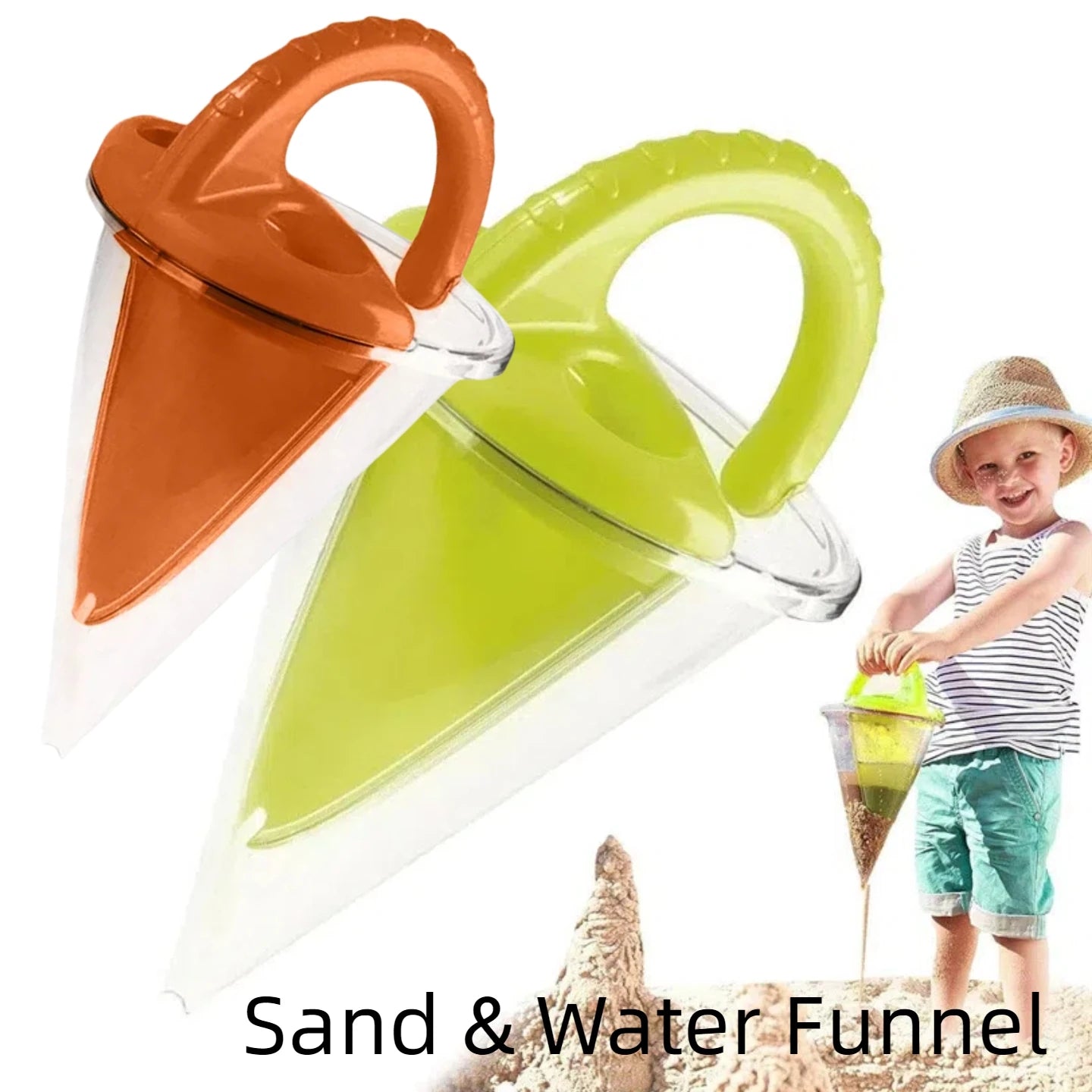 Beach Toys Funnel Shaped Plastic Outdoor Funnel Toys Children's Outdoor Watering Storage Sand Digging Tools Sand toy
