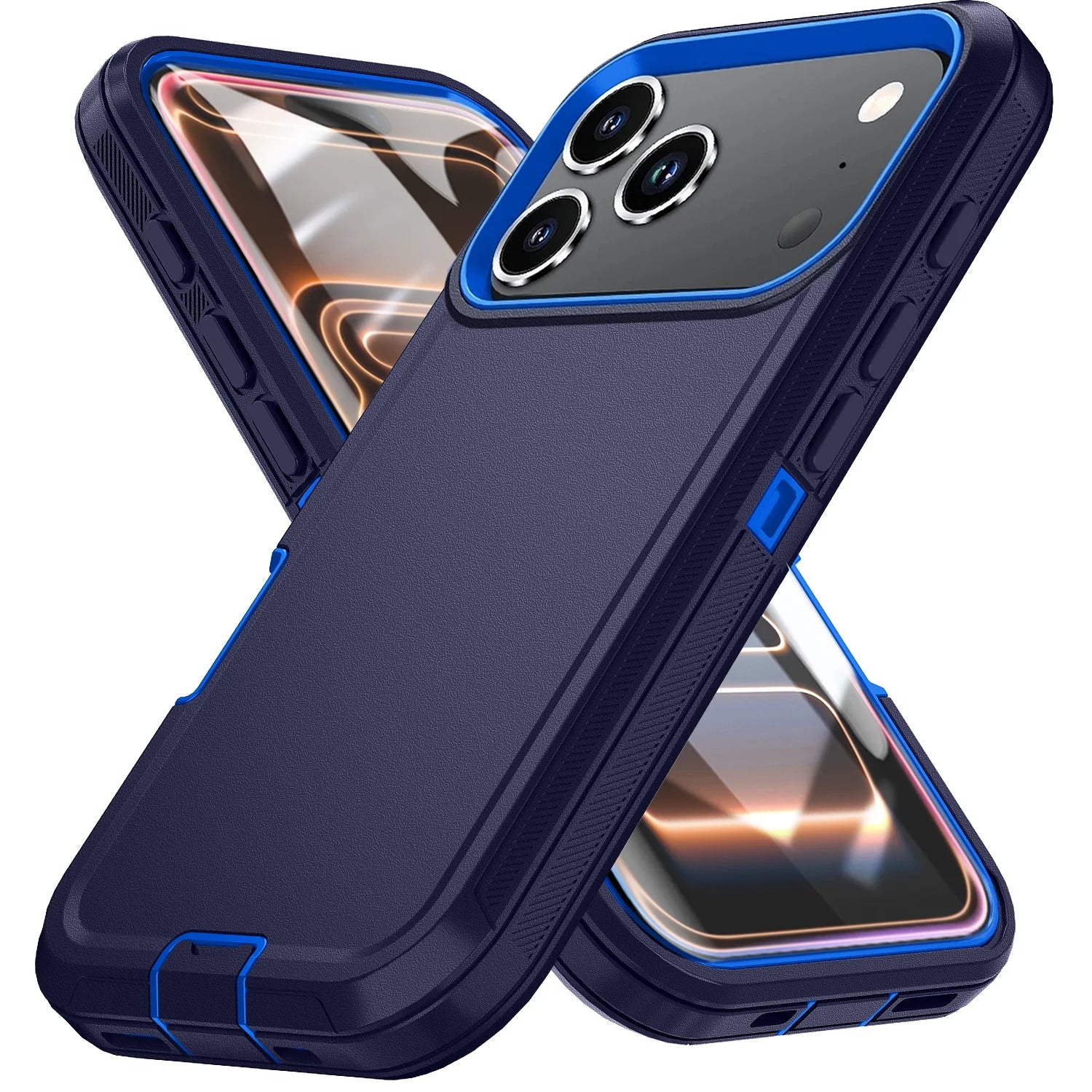 Shockproof Armor Defender Phone Case For iPhone 17 16 Pro Max 17 Air 16E 13 12 Mini 14 15 Plus 11 Hard PC+TPU Bracket Back Cover