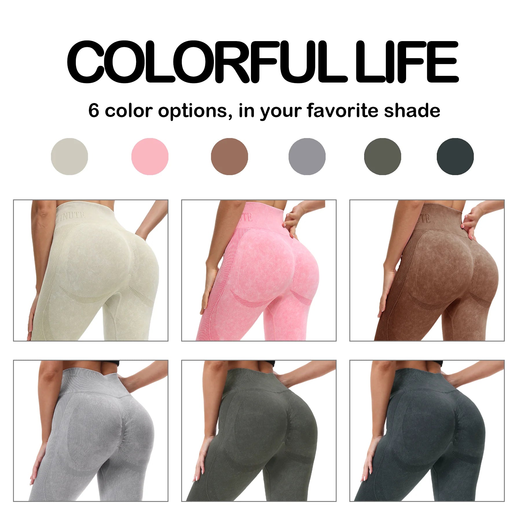 2 Pack Women's High Waisted Sexy Butt Lifting Seamless Solid Color Yoga Leggings Elastic And Breathable Fitness Sports Pants