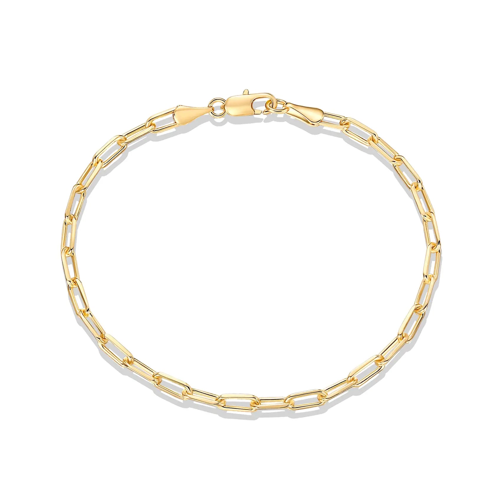 Shevalues 14K Gold Plated Paperclip for Women Fashion Curb/Figaro Chain Lady Girls Adjustable Bracelet 2025 New Trendy Jewelry