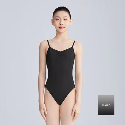 Girls Women Ballet Leotards Spaghetti Strap Camisole Dance Leotard Low Back Gymnastic Dance Bodysuit with Lining Ballet Bodysuit