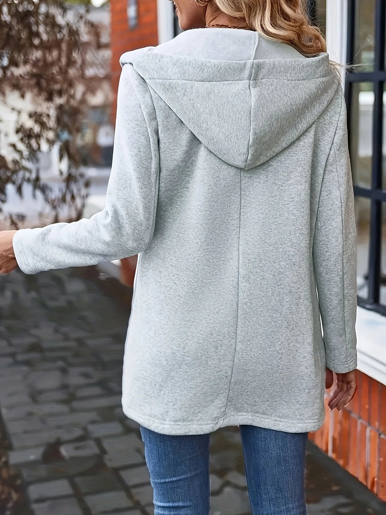 Women's Oversized Woven Hooded Casual Jacket Loose Fit Comfortable Outerwear for All Seasons