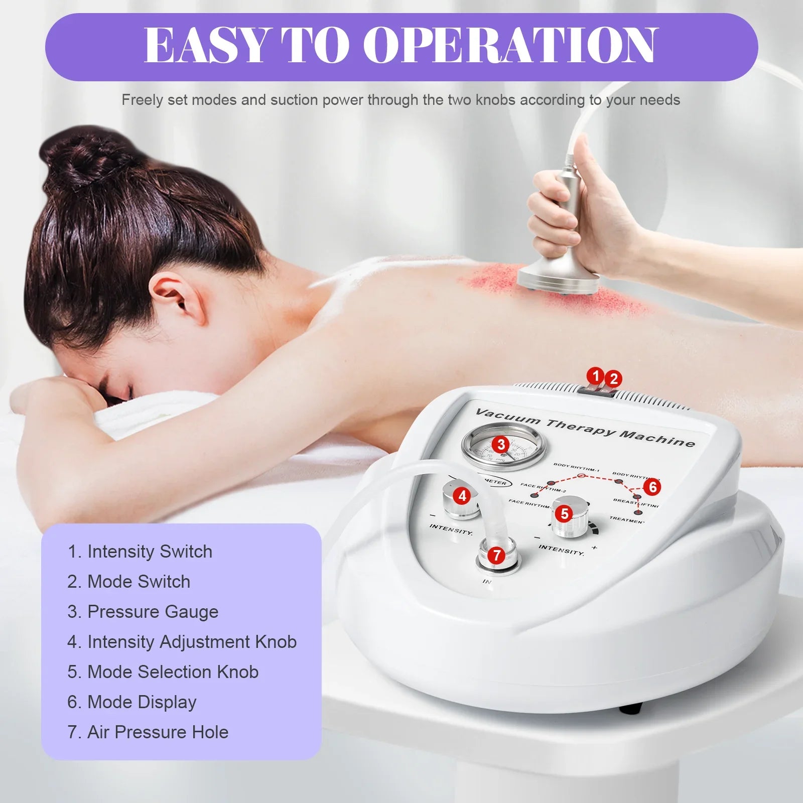 Vacuum Therapy Machine with 24 Pcs Vacuum Cups and 3 Pumps, Body Shaping Spa Skin Machine for Butt, Breast Body Shape Massage