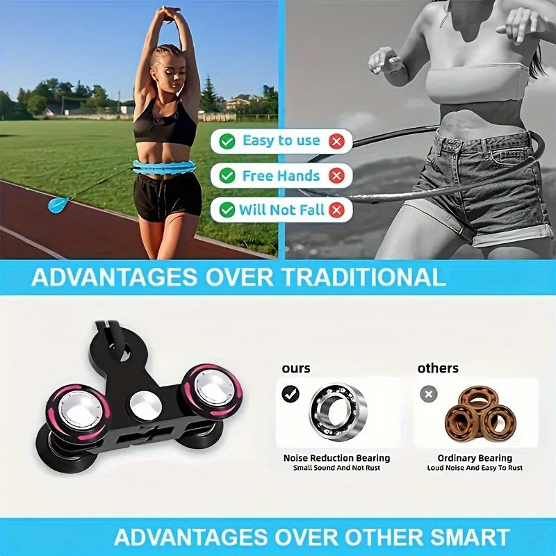 24 Section Adjustable Smart Weighted Sport Hoop Weight Loss Massager Abdomen Thin Waist Fitness Ring Indoor Fitness Equipment