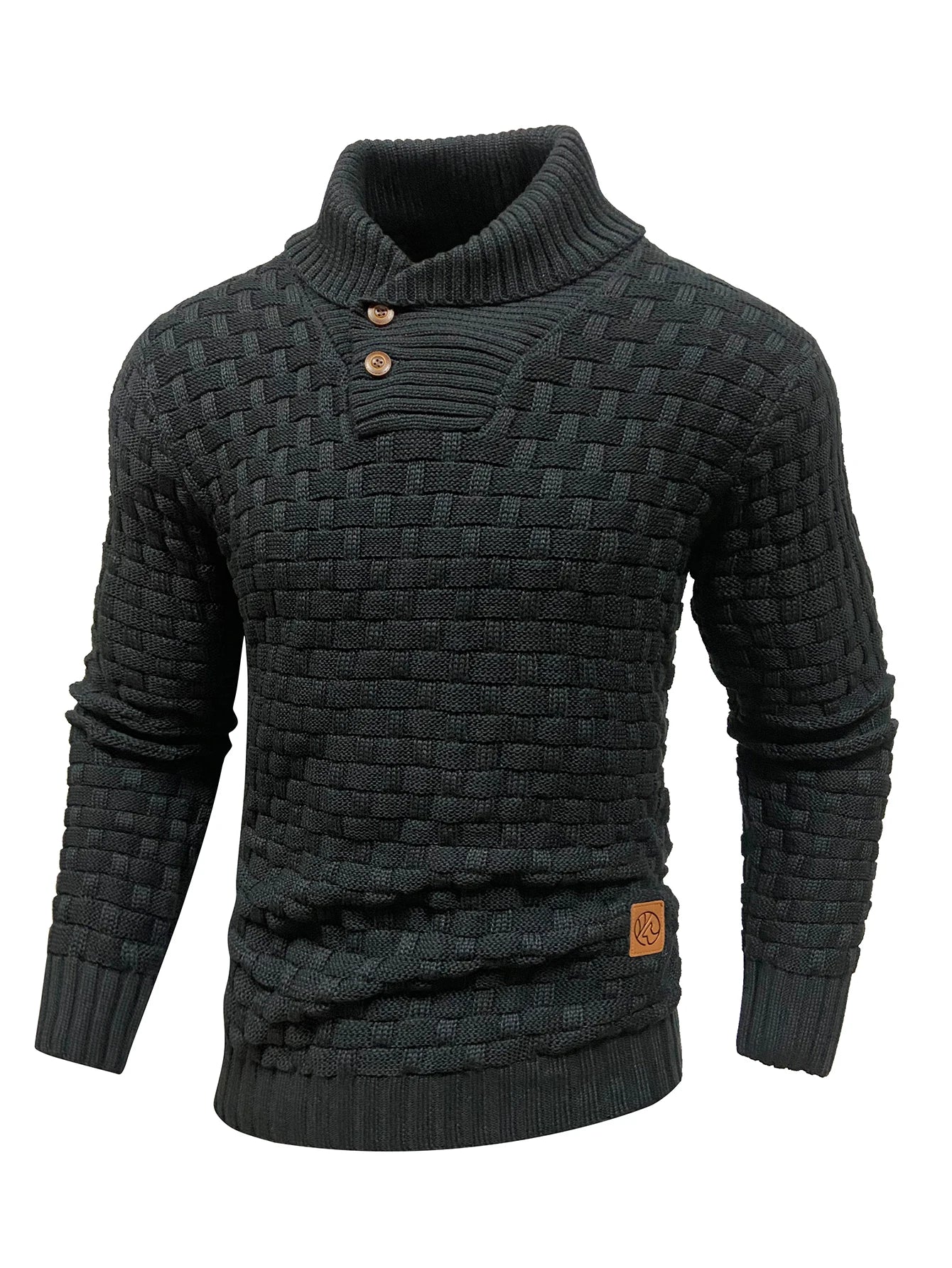 Men’s Knitted Sweater Casual Crew Neck Warm Long Sleeve Comfortable Pullover Textured Ribbed Edge High Quality Top US Size