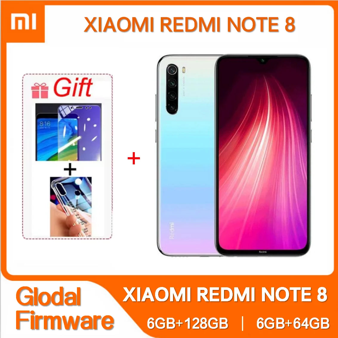 Global ROM Original Xiaomi Redmi Note 8 with Phone Case Original Phone Android 4000mAh Baterry Quad Cmaera 4G Smartphone
