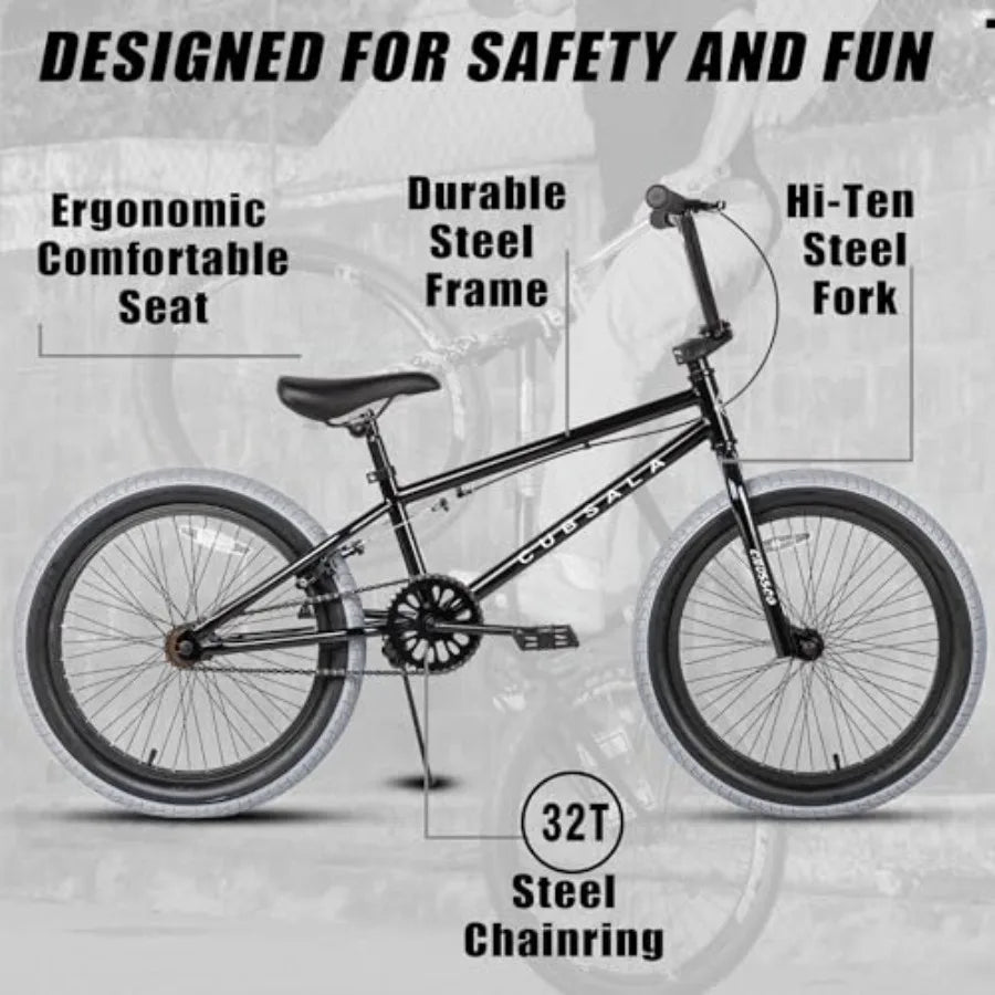 Freestyle BMX Bike 18 20 Inch Bicycle for 513 Years Old and Beginner Level Rider Multiple Colors for Outdoor Fun and Skill Deve
