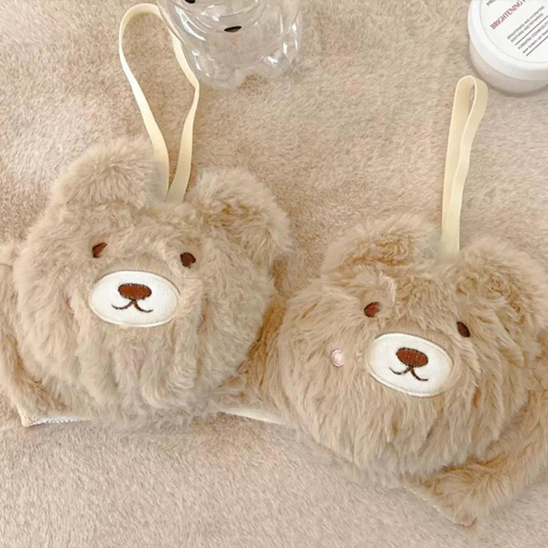 Soft Cute Bear Japanese-style Lingerie Women Winter Cartoon Plush Comfortable And Adorable Girl Bra Sexy Hot Lingerie Sexy Bras