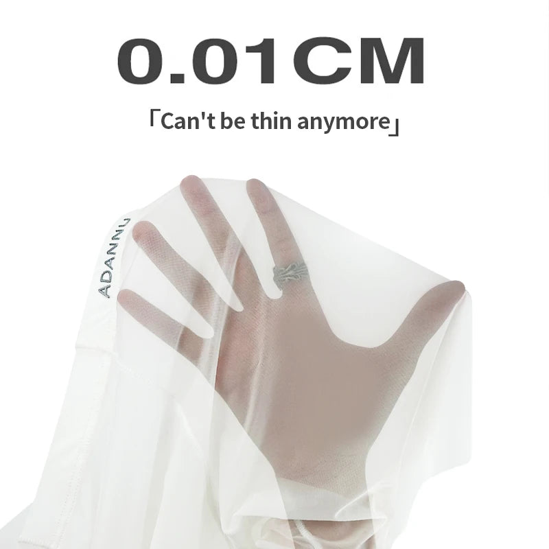 1/2/3 PCS Men's Ice Silk Boxers Transparent 0.01 Ultra-thin Fabric See Through Seamless Underwear antibacterial Boxer Shorts