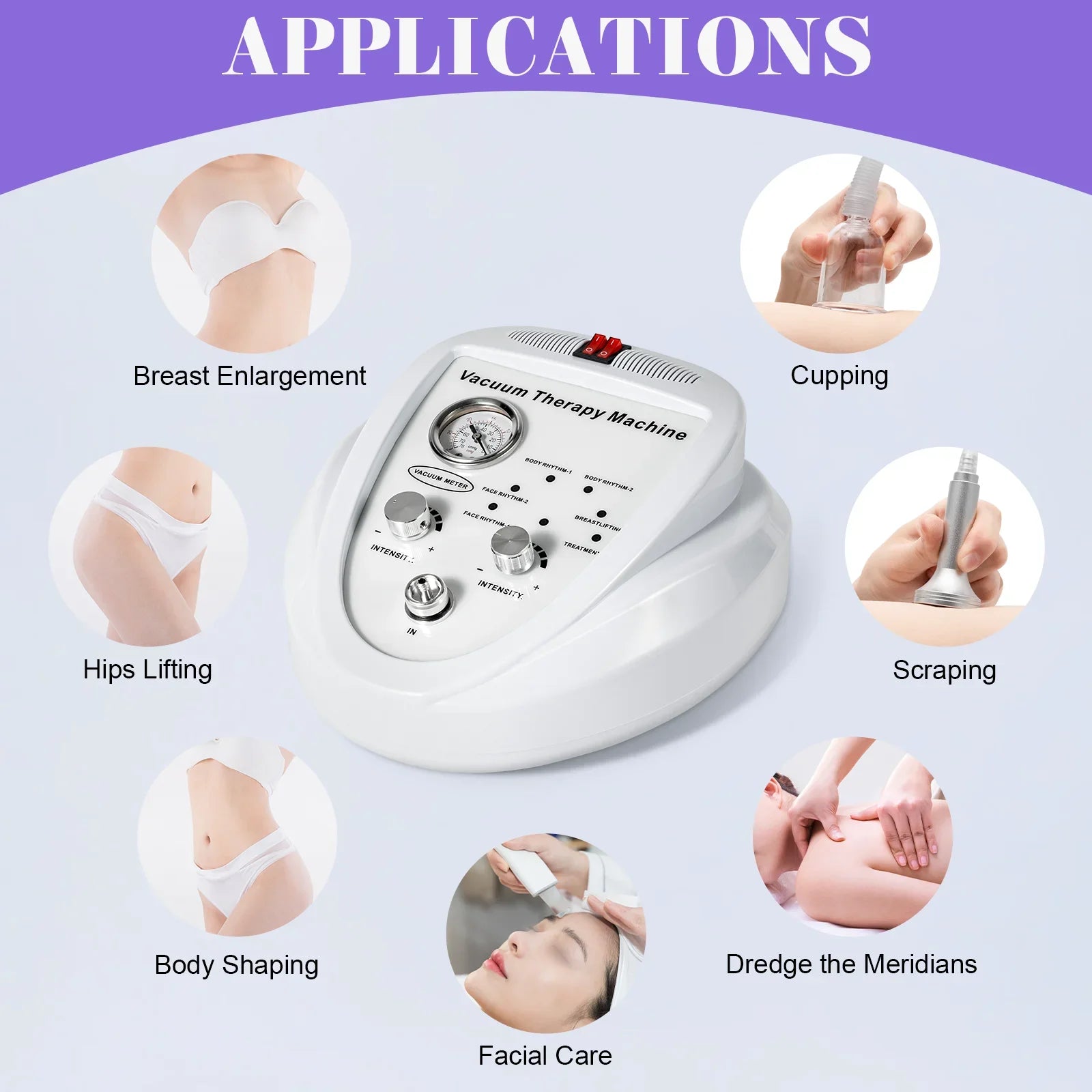 Vacuum Therapy Machine with 24 Pcs Vacuum Cups and 3 Pumps, Body Shaping Spa Skin Machine for Butt, Breast Body Shape Massage