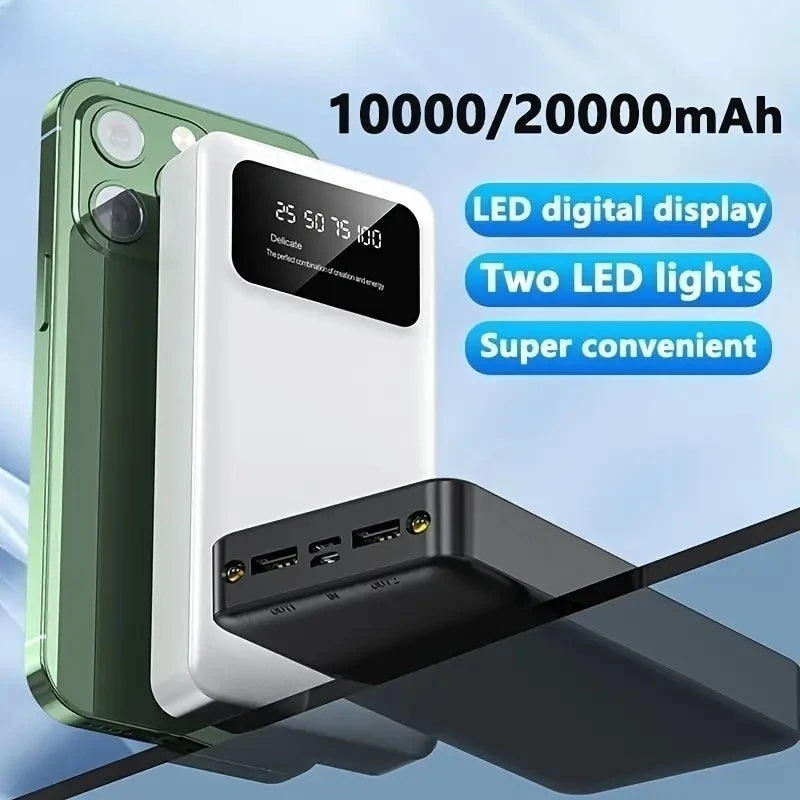 20000mAh Power Bank Super Fast Charging Battery High Capacity Digital Display Power Bank For iPhone Samsung Huawei Xiaomi